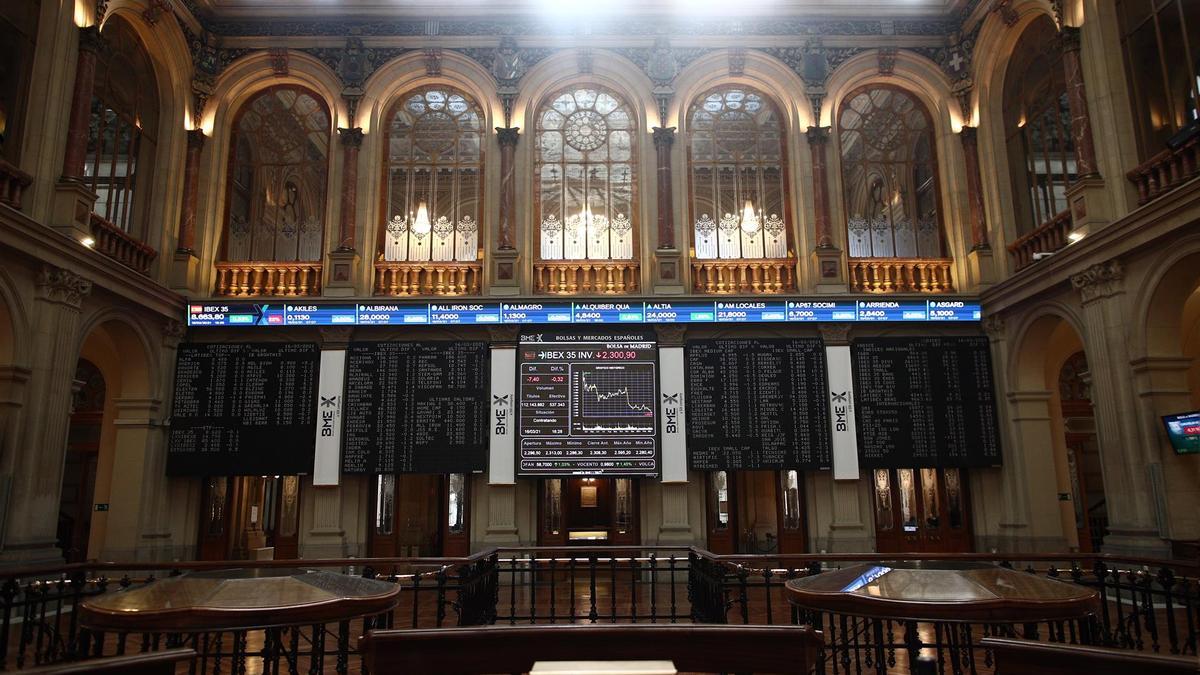 Interior del Palacio de la Bolsa, en Madrid.