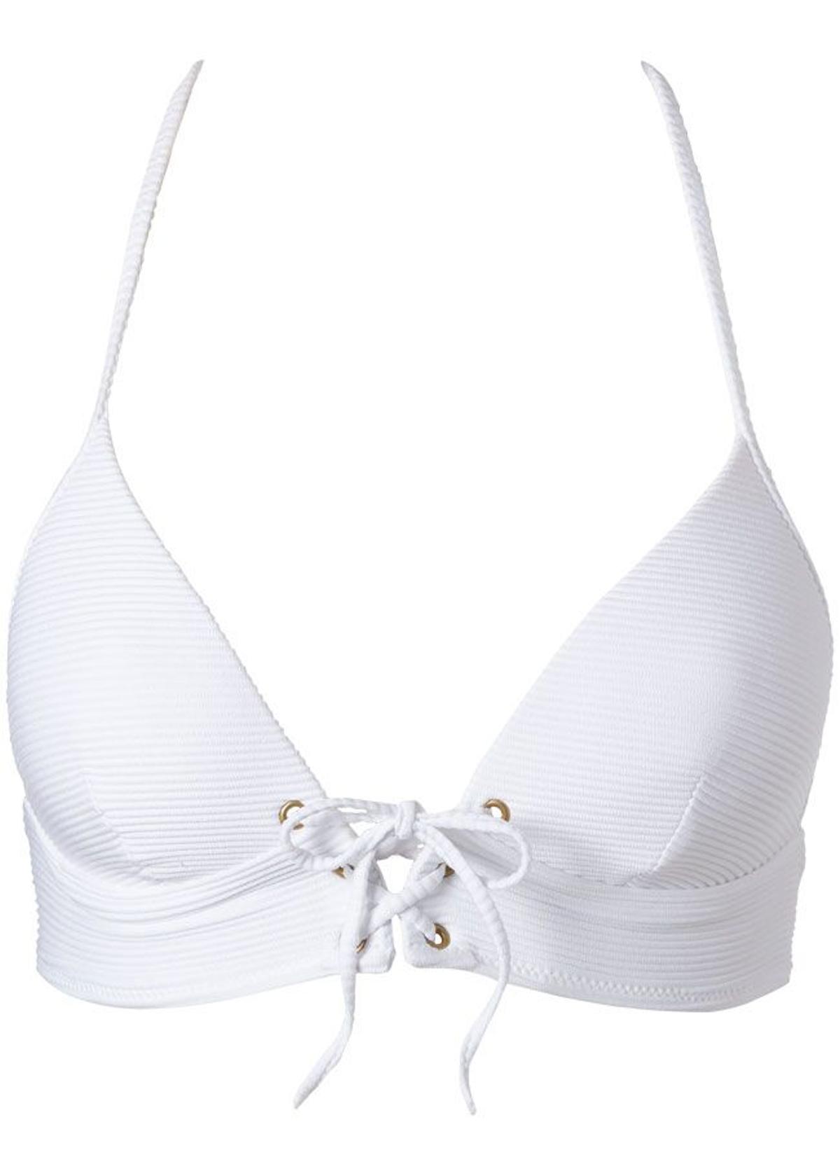 Colección bikinis y bañadores de Calzedonia, verano 2018: top blanco triuangular