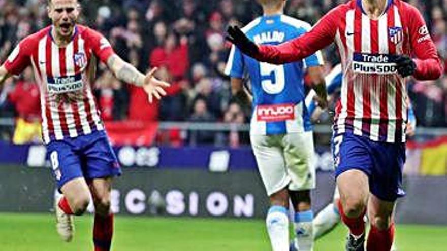 Antoine Griezmann celebra el gol de la victòria davant l&#039;Espanyol