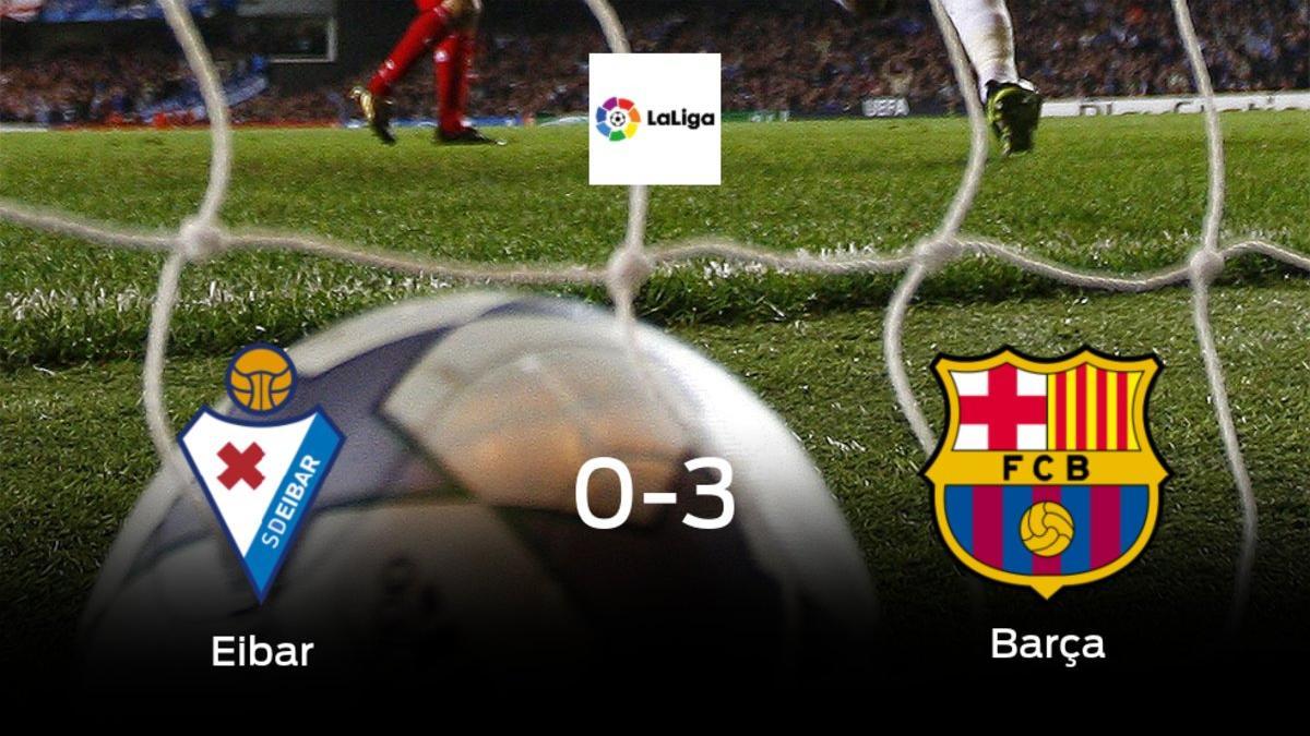 Tres puntos para el casillero del Barcelona tras golear al Eibar (0-3)