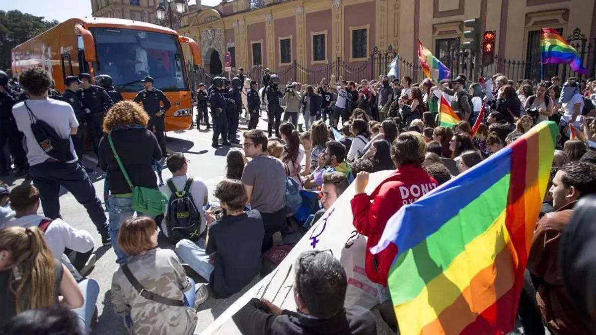 Una imagen de la protesta en 2017.