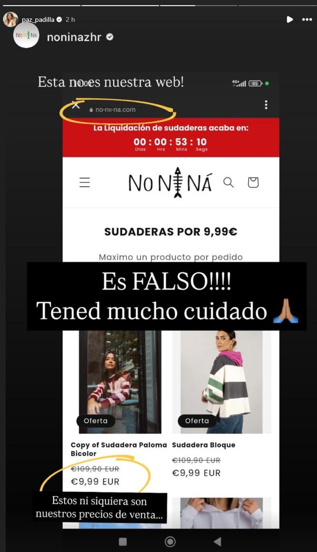 Publicación de Paz Padilla.