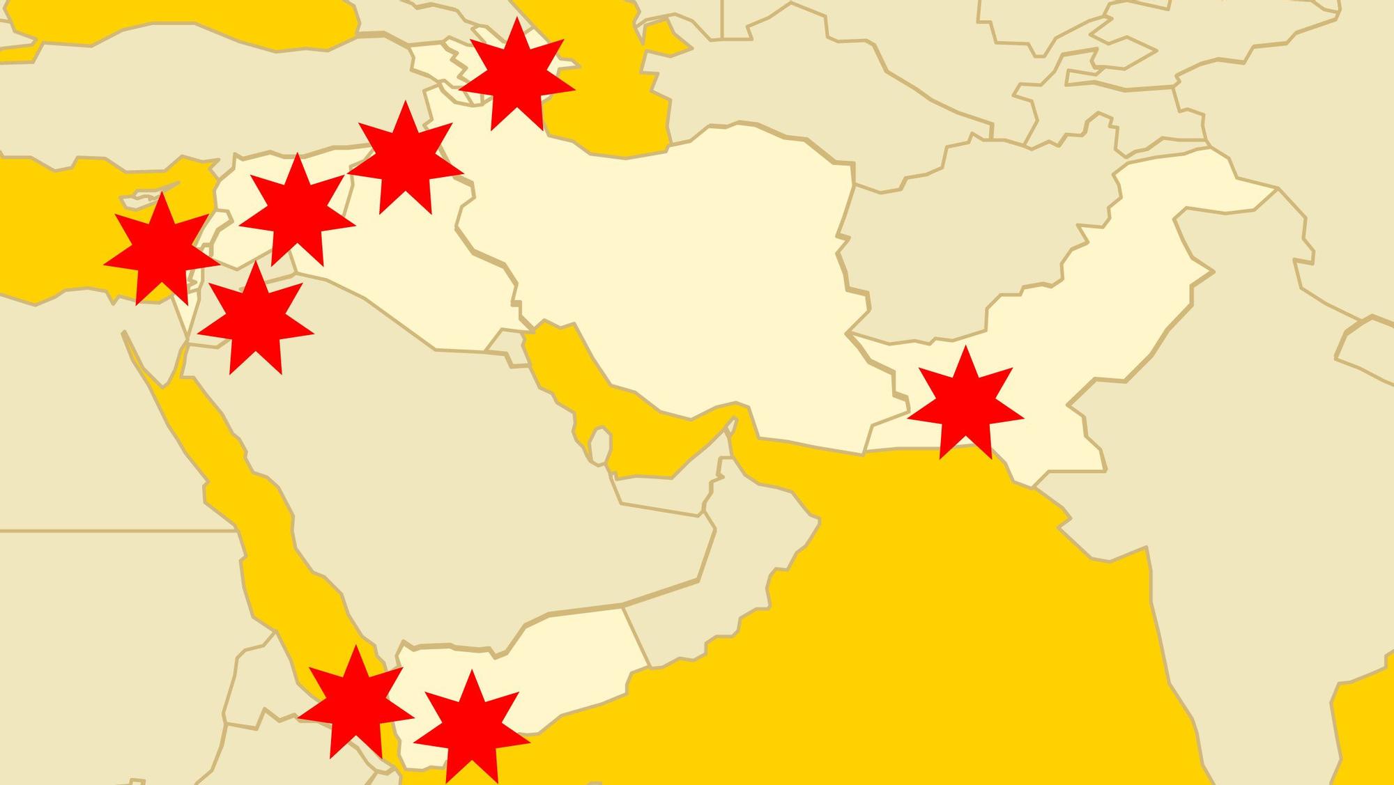 Mapa de Oriente Próximo: Los 10 conflictos abiertos