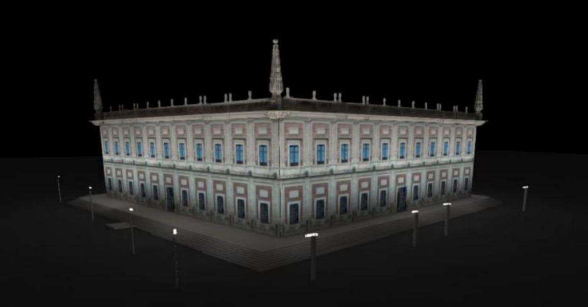 Recreación de la nueva iluminación del Archivo de Indias de Sevilla