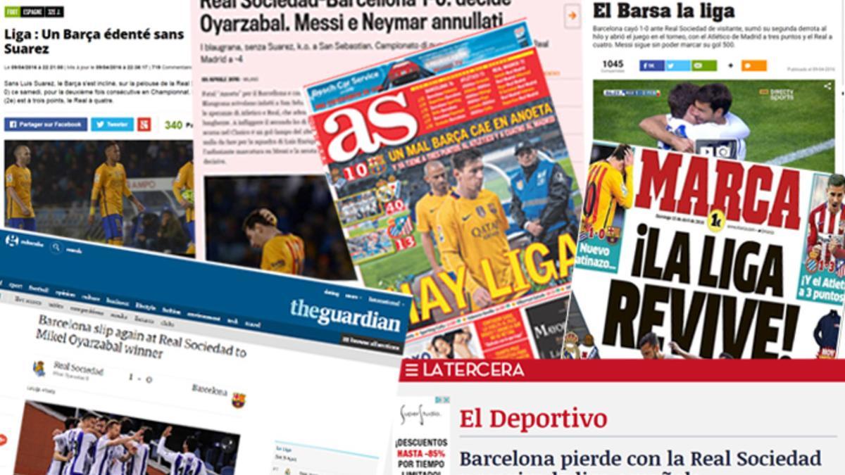 Así vio la prensa mundial la derrota del Barça en Anoeta