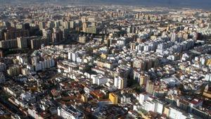 Vista aérea de Málaga.