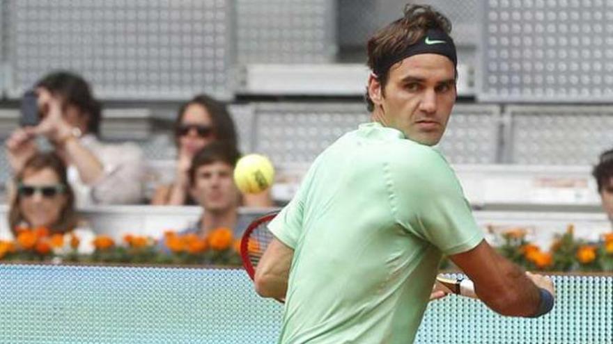 Roger Federer, en la pista madrileña.