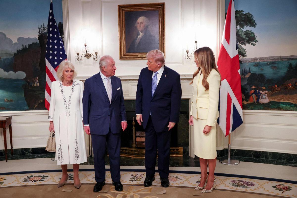 Trump recibe al rey Carlos III de Inglaterra en la Casa Blanca