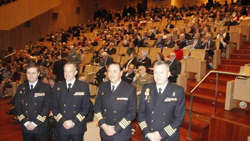 Villar, Romasanta, Cortés y Núñez (de izquierda a derecha) en el Auditorio Afundación. // Santos Álvarez