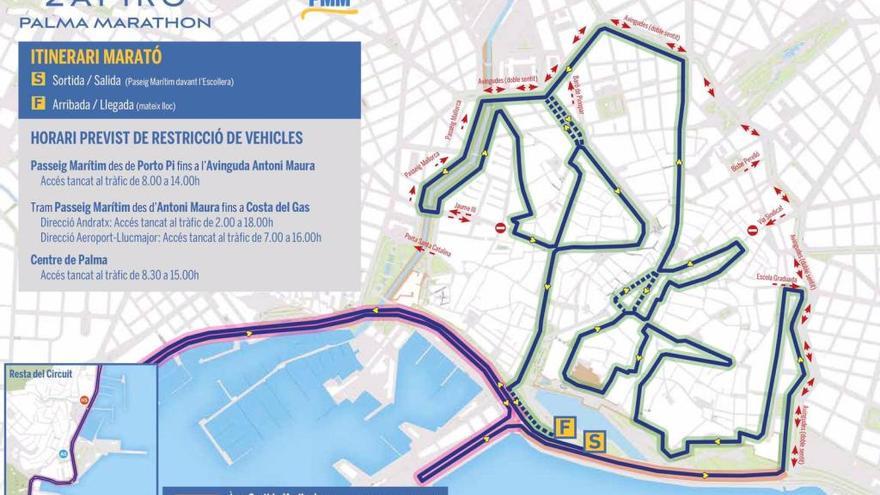 Palma Maratón 2018: Las restricciones de tráfico del domingo