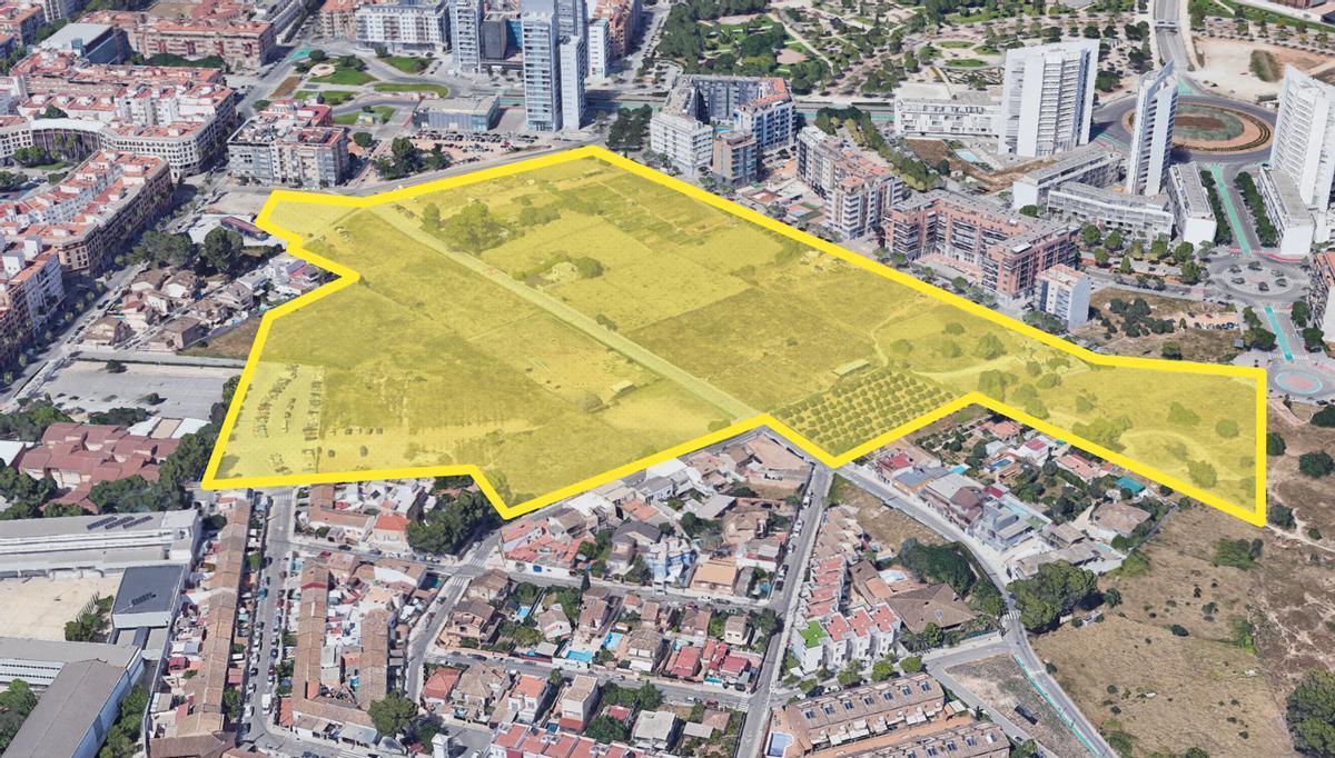 Espacio de 96.609,3 m2 donde se construirá el PAI de Torrent.