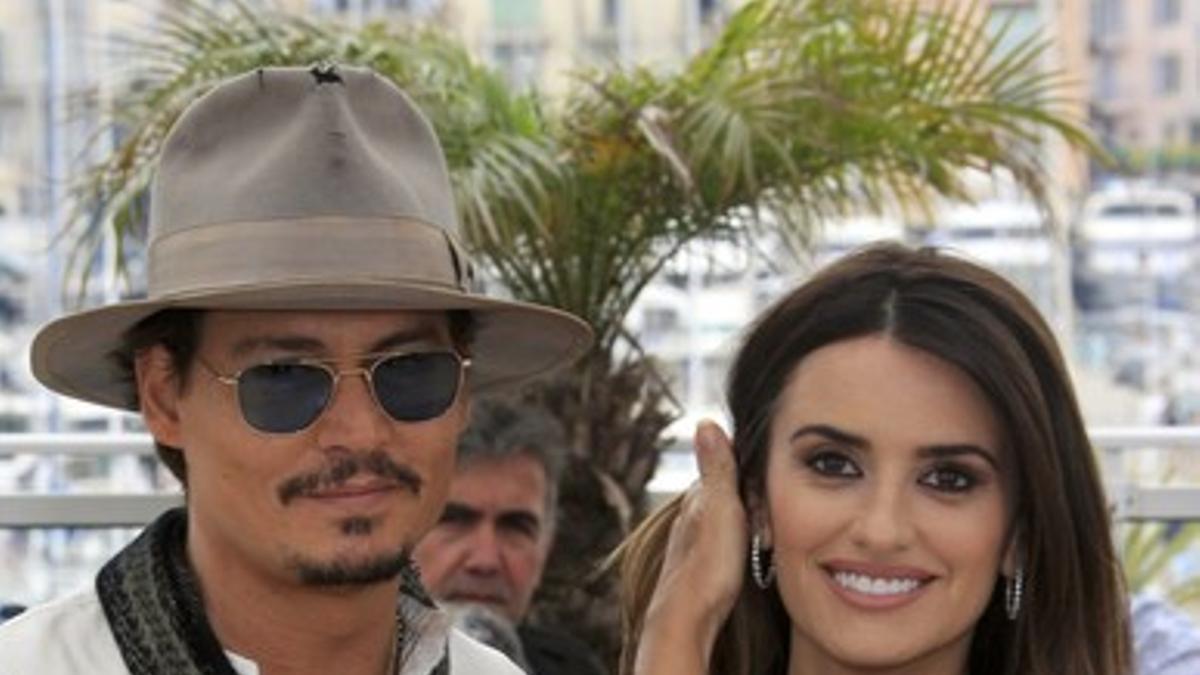 Johnny Depp y Penélope Cruz, en el festival de Cannes.