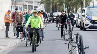 Los ciclistas toman la calle para exigir un carril bici en el litoral de Alicante