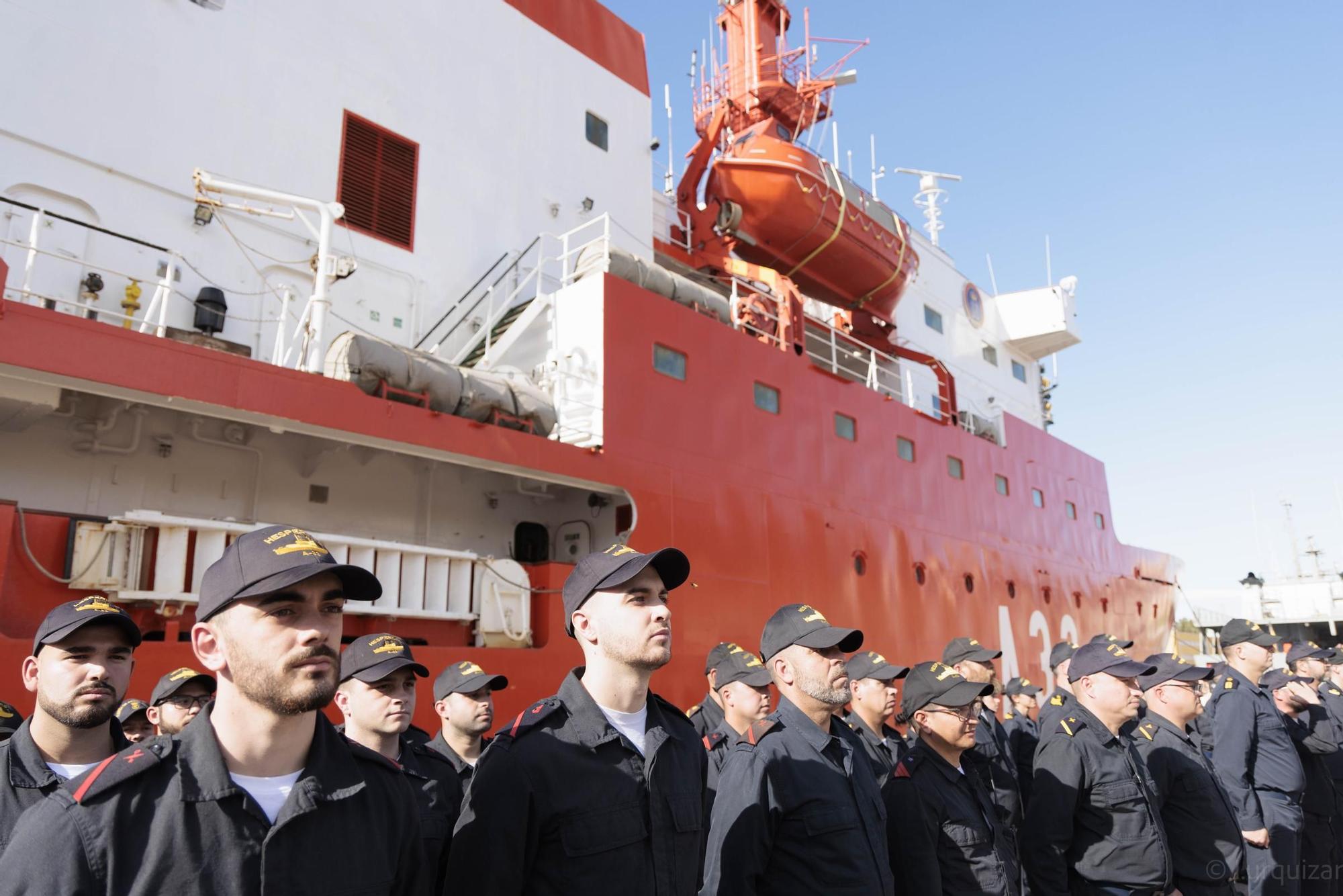 Las imágenes de la despedida del buque Hespérides en Cartagena