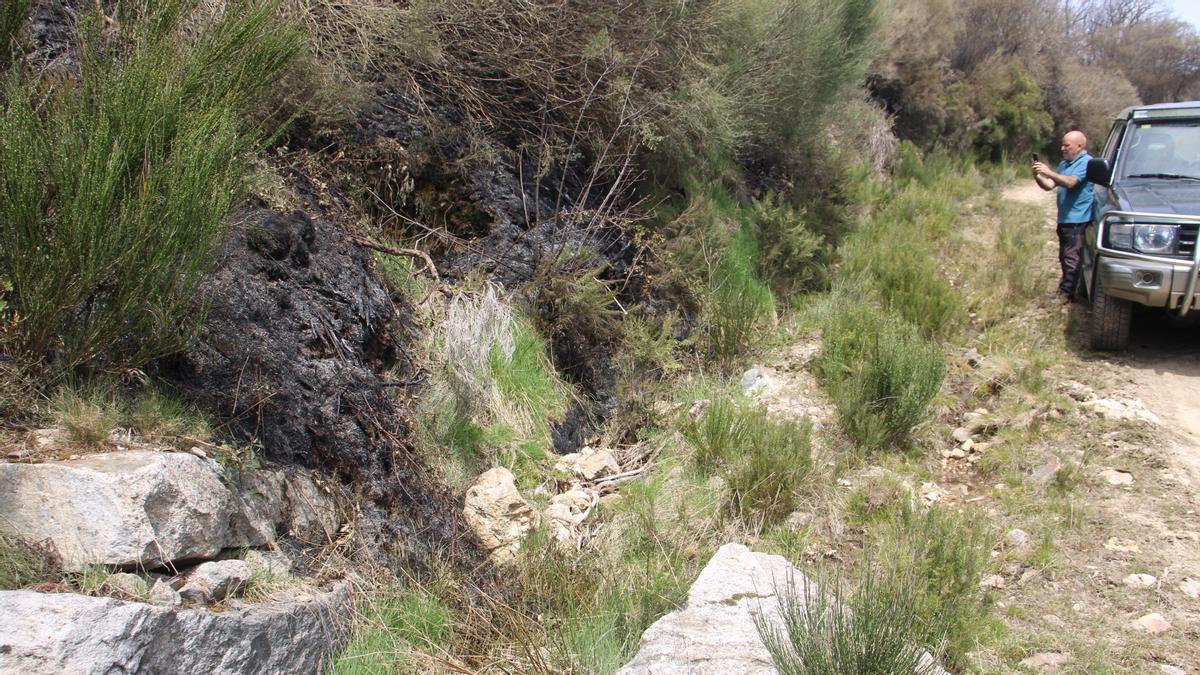 Un incendio en Lubián en una imagen de archivo