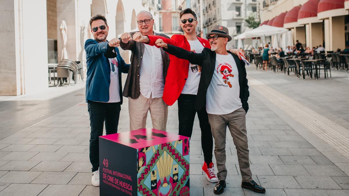 Paco Sáez, Claudio Biern Boyd, Toni García y Manel Gil-Inglada, en Huesca.