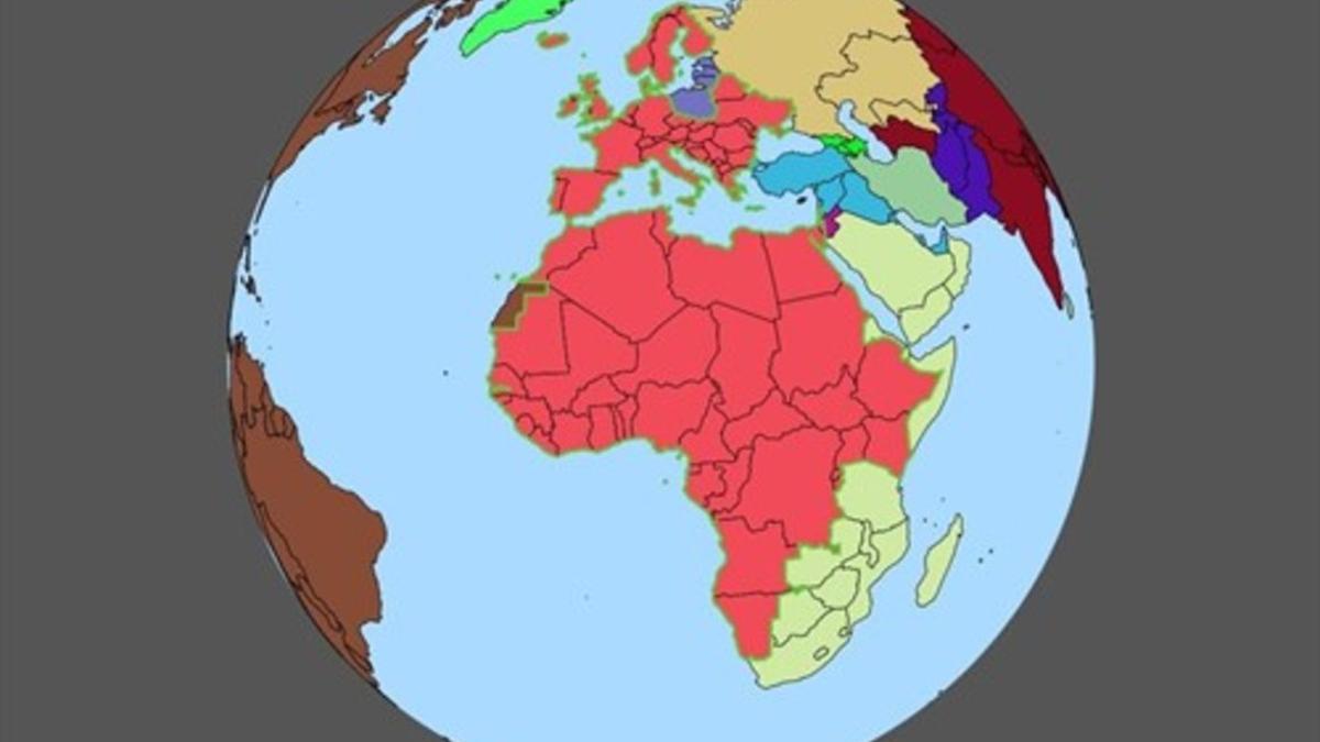 Los confines españoles en WorldWarBot, el juego de moda en Twitter.