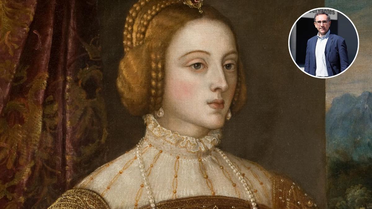 Isabel de Portugal. En el círculo el ponente Carlos Belloso.