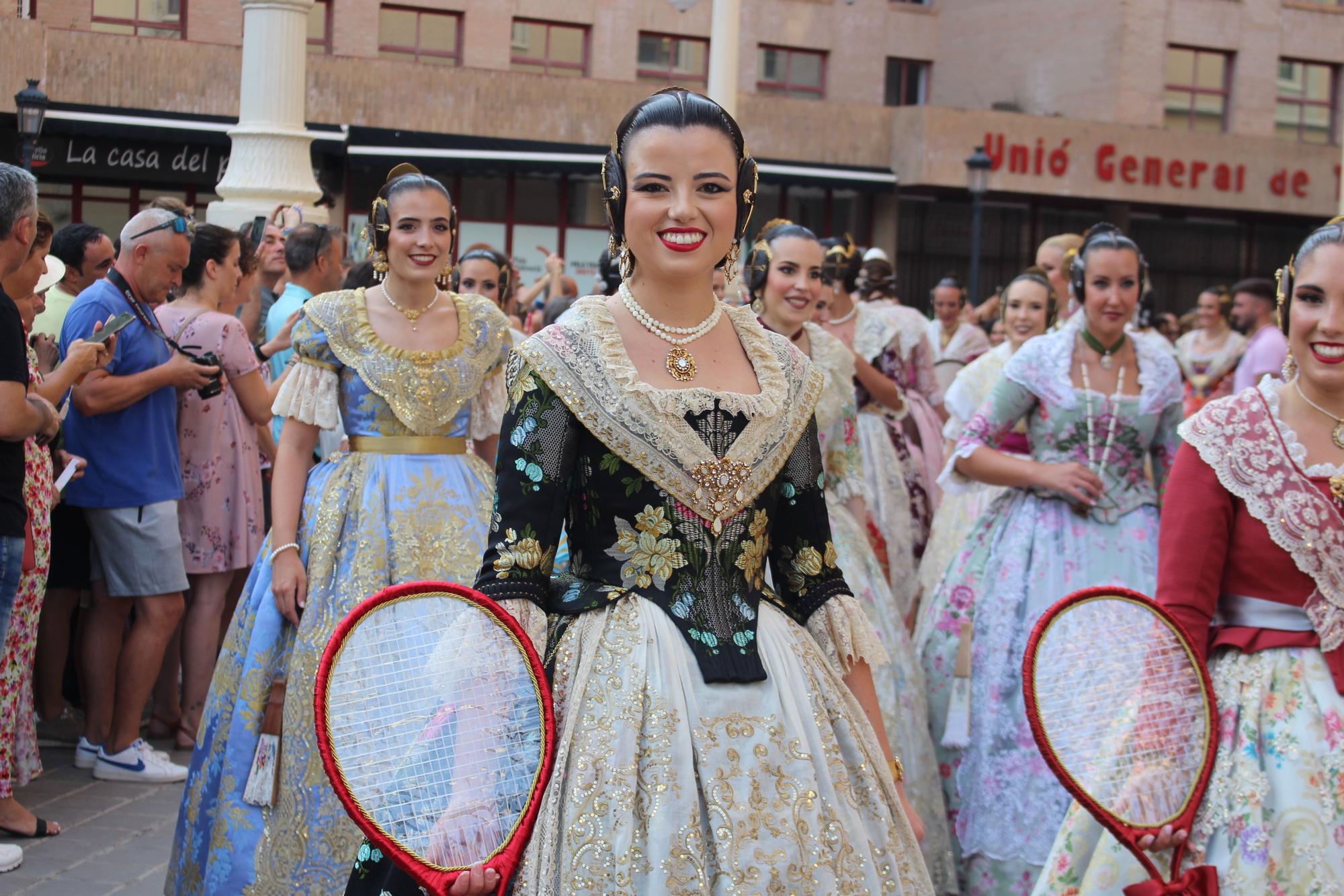 Las candidatas a falleras mayores de València, en la Batalla de Flores