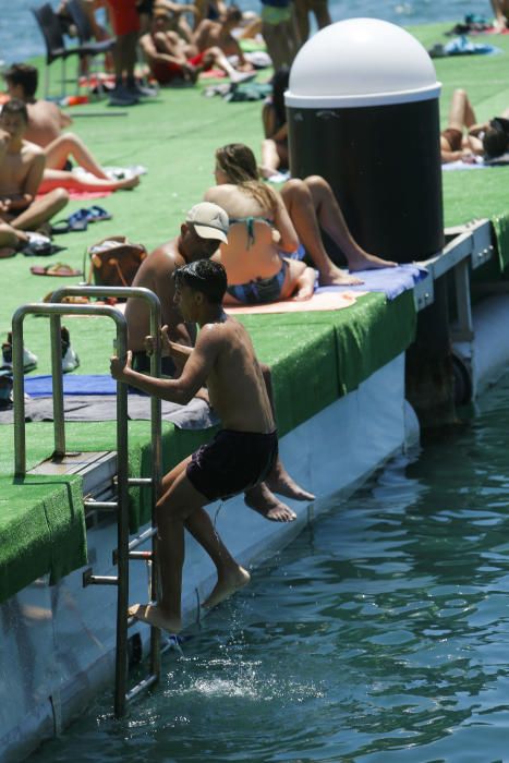 Éxito en el primer fin de semana de la piscina de la Marina de València