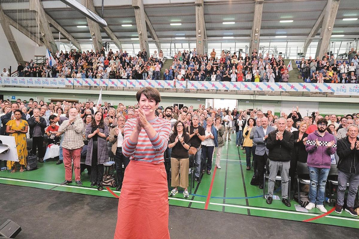 aniversario. La portavoz, nacional, Ana Pontón durante su intervención de ayer  Foto: BNG