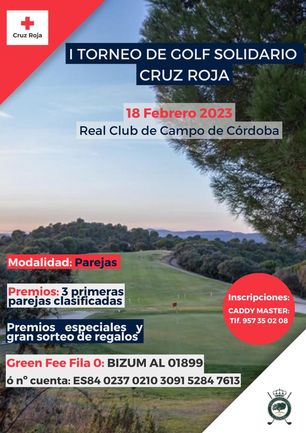 Cartel del Torneo Solidario de Golf en el Club de Campo de Córdoba.