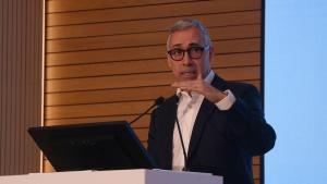 El conseller delegat del Banc Sabadell, Marc Armengol, durant la presentació de resultats
