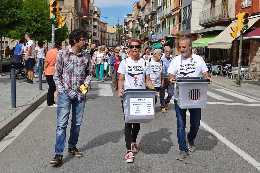 Commemoració de l'1 d'Octubre a Súria