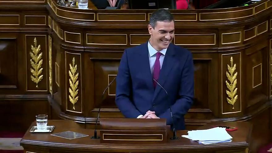 La risa de Sánchez al recordar el &quot;No quiero ser presidente&quot; de Feijóo