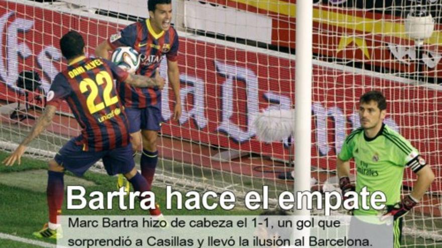 Bartra hace el empate para el Barcelona