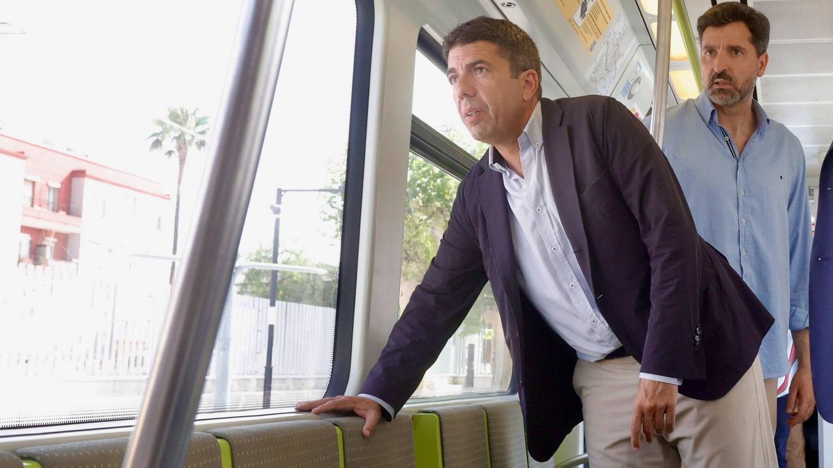 Visita de Carlos Mazón a las pruebas de la línea 1 de metro.