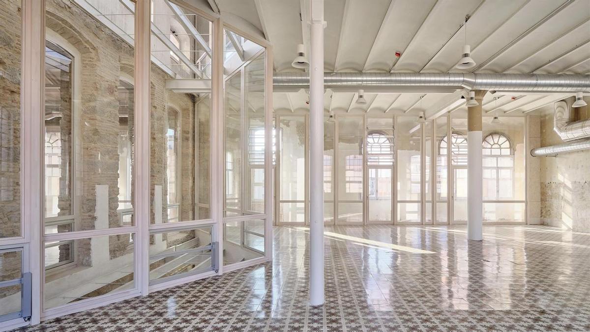 Interior de l'edifici de l'Anònima de Manresa