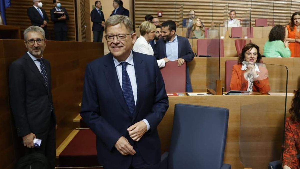 El presidente Puig, el conseller España y la vicepresidenta Mas.