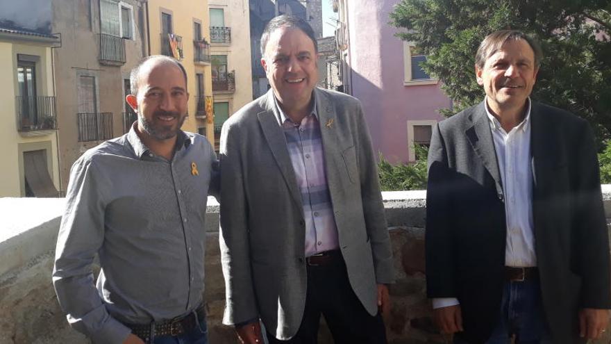 Marc Aloy, Valentí Junyent i Pere Gassó, a l´ascensor de Santa Llúcia