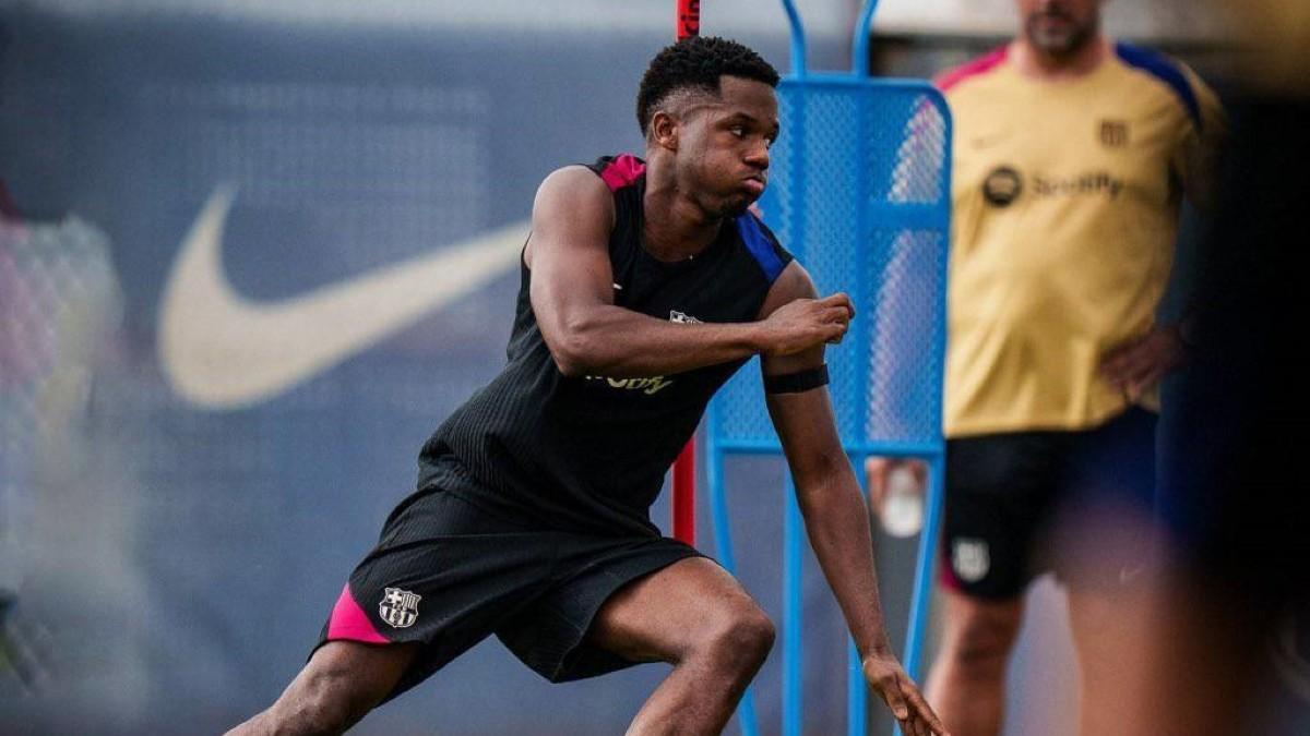 Ansu, durante una sesión