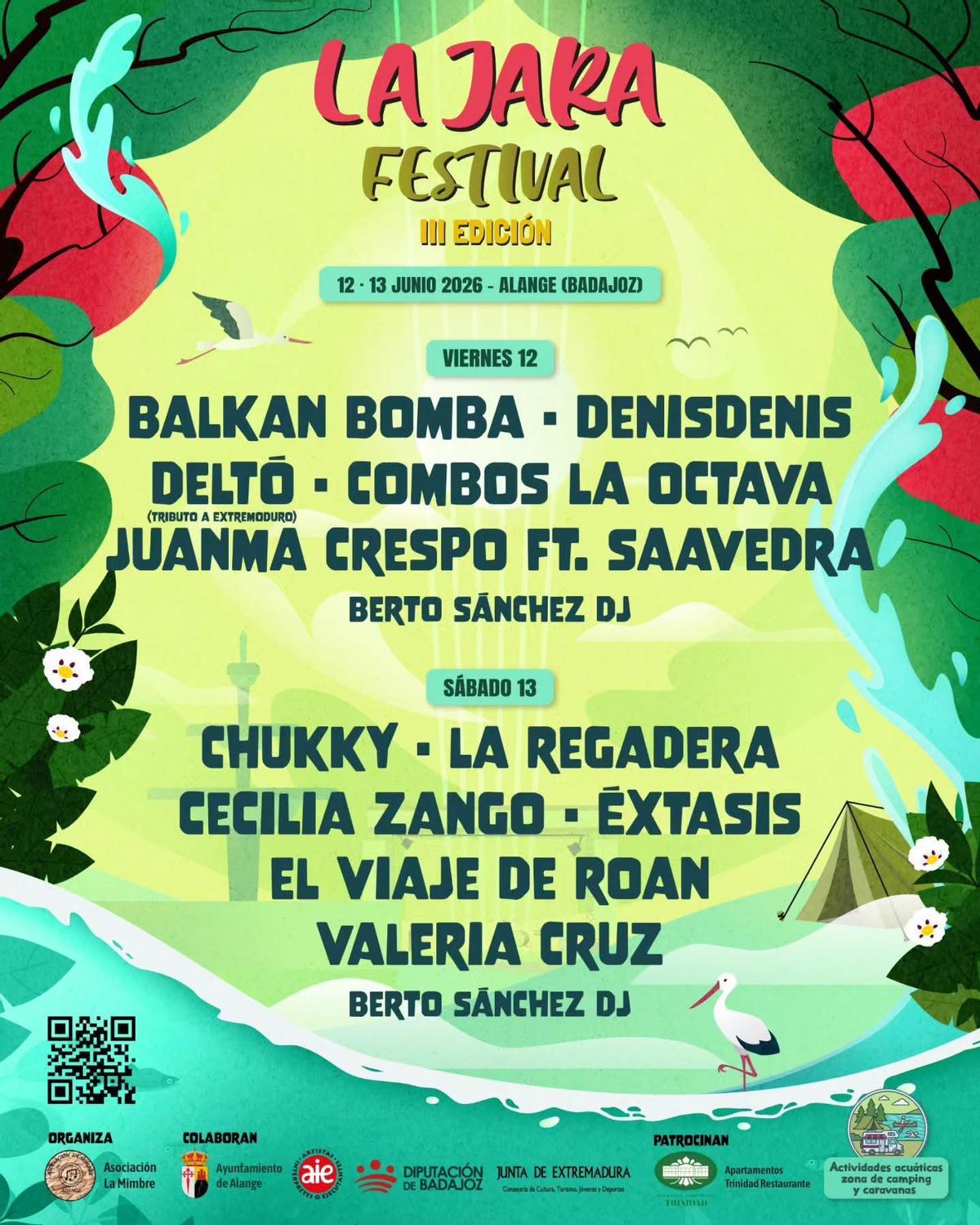 Cartel de la III edición de La Jara Festival, que se celebrará los días 12 y 13 de junio de 2026 en Alange.