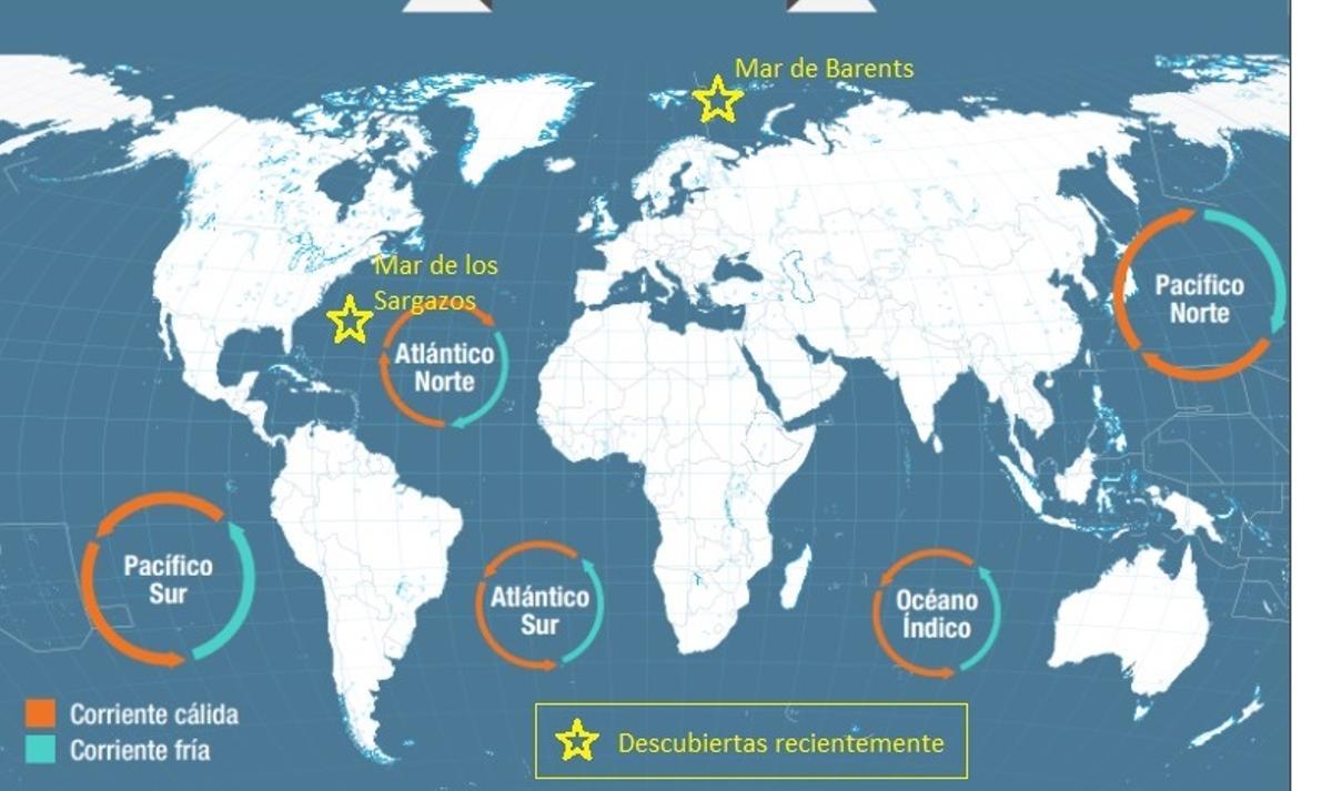 Ubicación de las islas de plástico