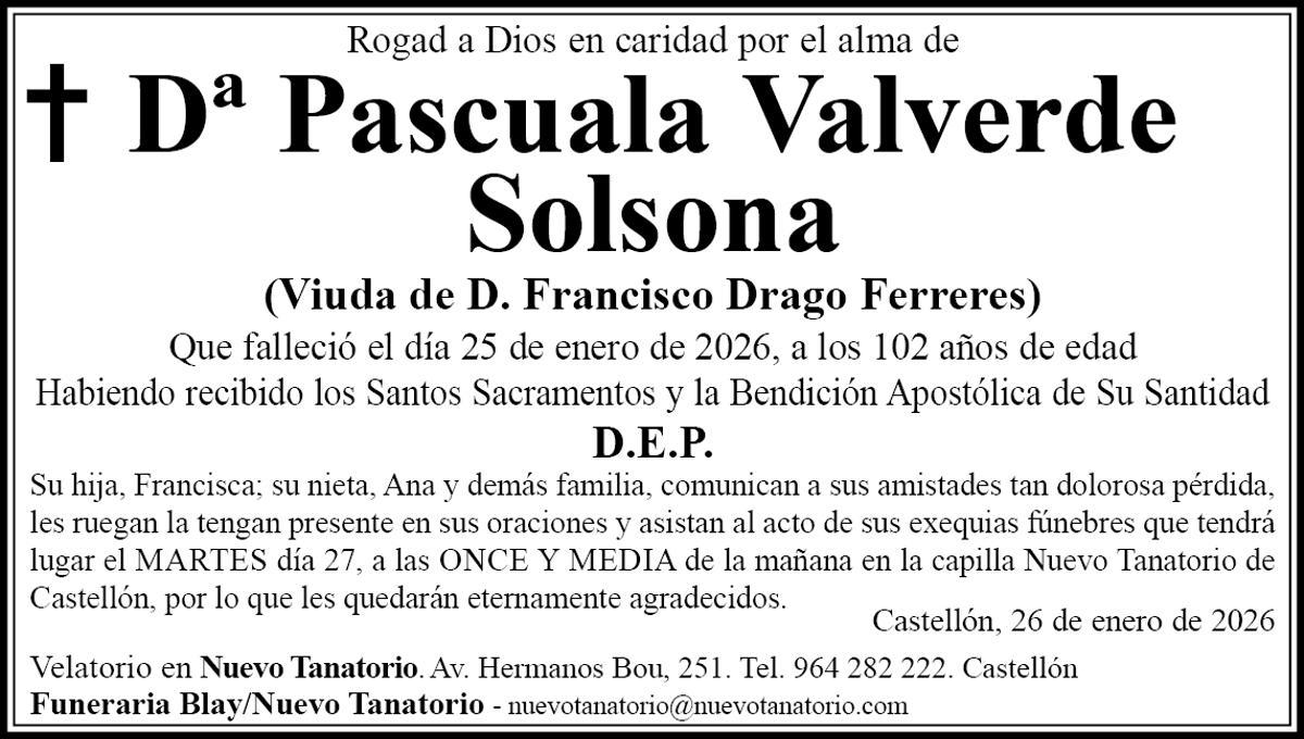 Dª Pascuala Valverde Solsona