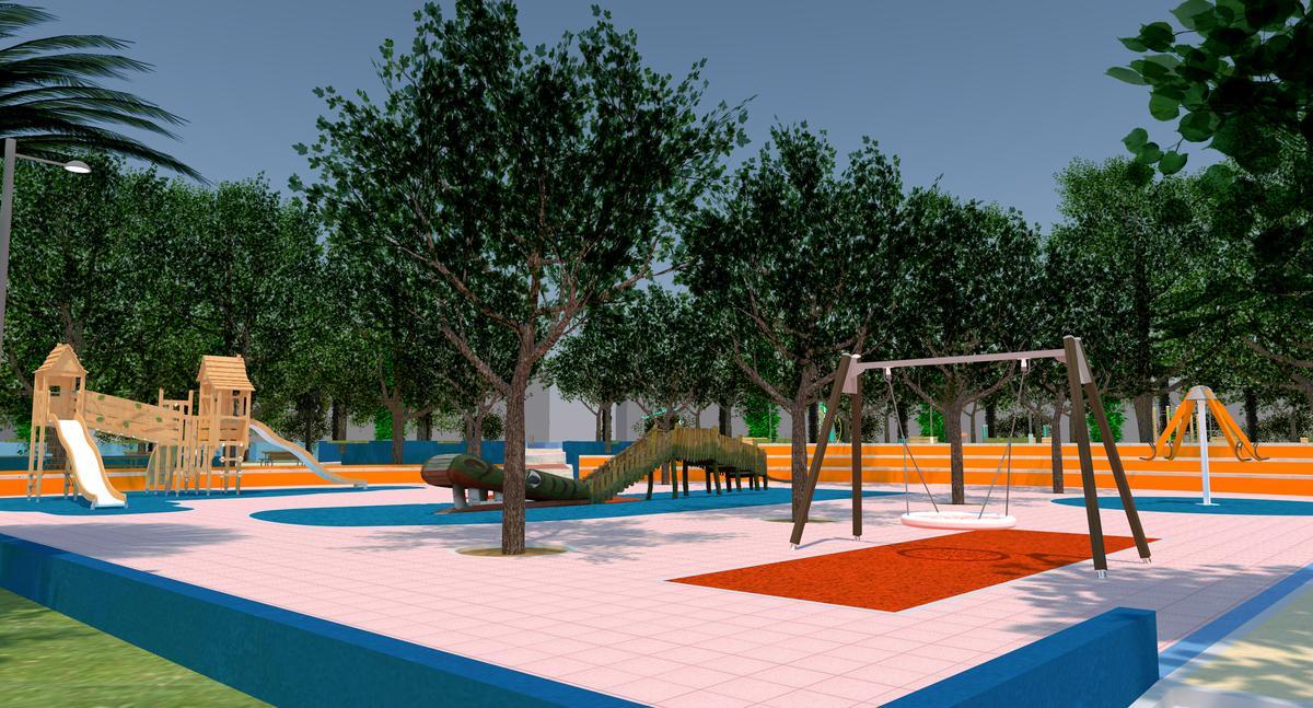 Figuración del renovado jardín del Doctor Lluch
