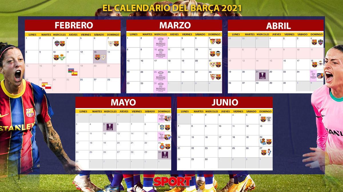 El calendario del Barça Femenino en 2021