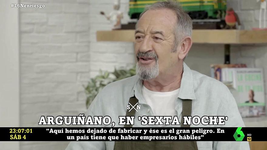 Karlos Arguiñano, en &#039;laSexta noche&#039;: &quot;Vengo del mundo obrero, tengo ese punto rojillo&quot;