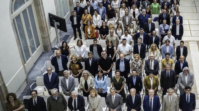 Acte de commemoracióEl president de l’AMB i alcalde de Barcelona, Jaume Collboni, durant l’acte de commemoració dels 15 anys de l’ens metropolità de de l’aniversari de l’AMB, ahir al Parlament. | JORDI OTIX
