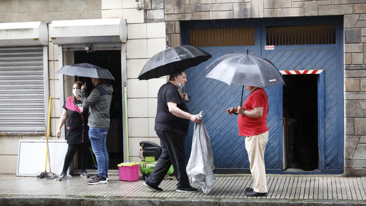 Inundaciones en Gijón por las fuertes lluvias