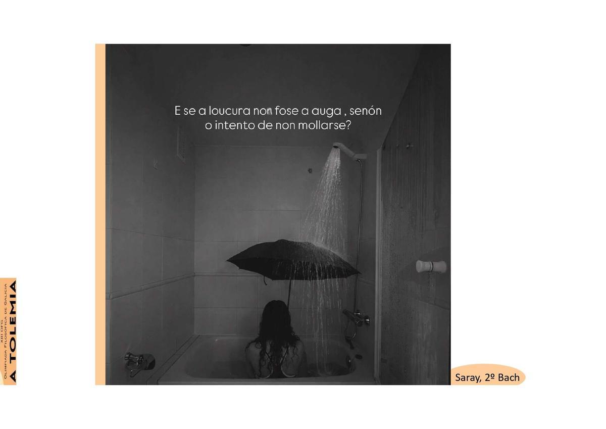 La imagen 'Chuvia', de Saray Sande, segundo premio de la categoría Fotografía de la XIII Olimpiada Filosófica de España.
