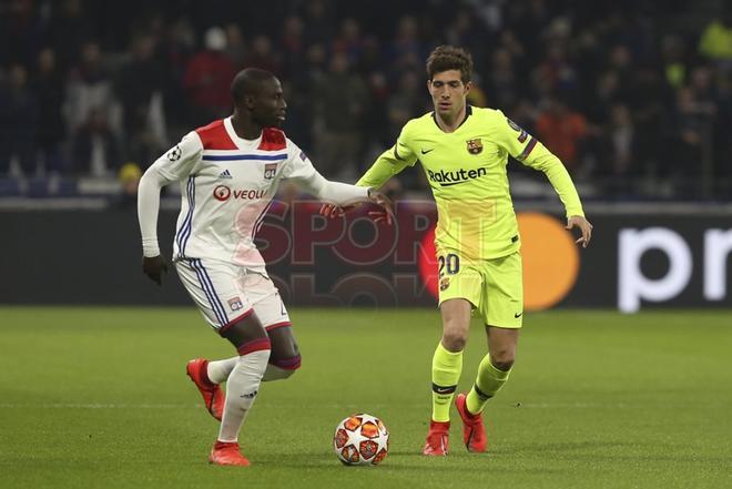 Jugada de Sergi Roberto en el partido de ida de octavos de final de la Champions League