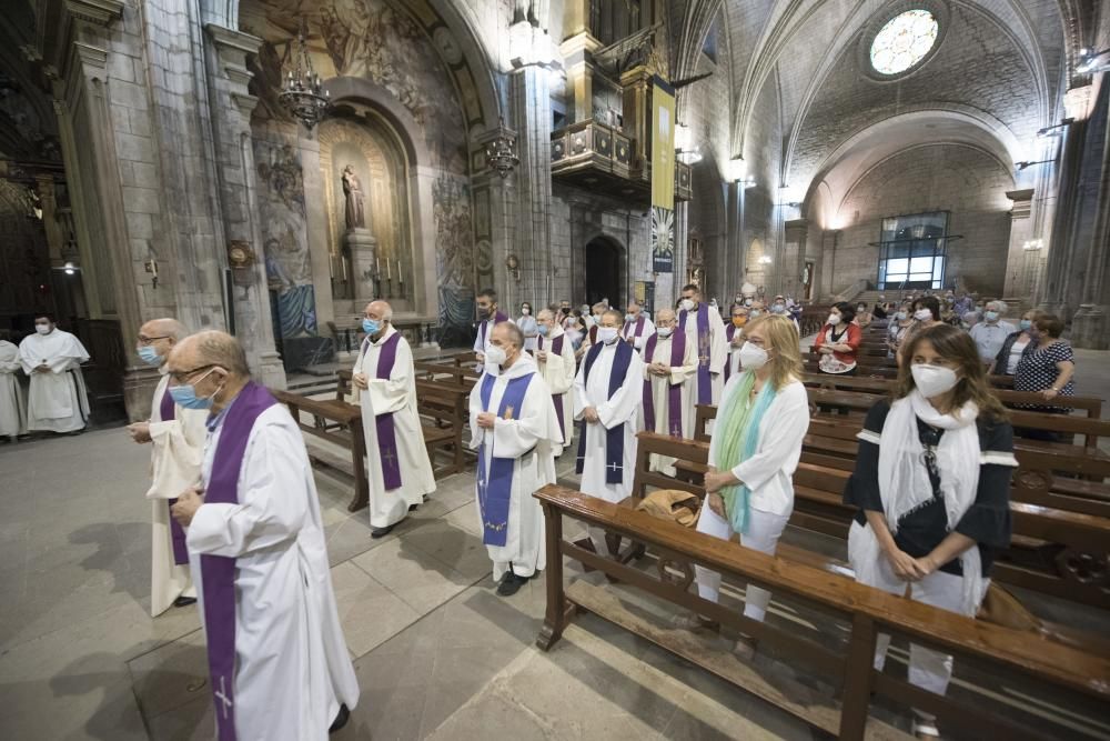 Missa pel  bisbe Pere Casaldàliga a la Catedral  de Solsona amb el  bisbe de Solsona , Xavier Novell