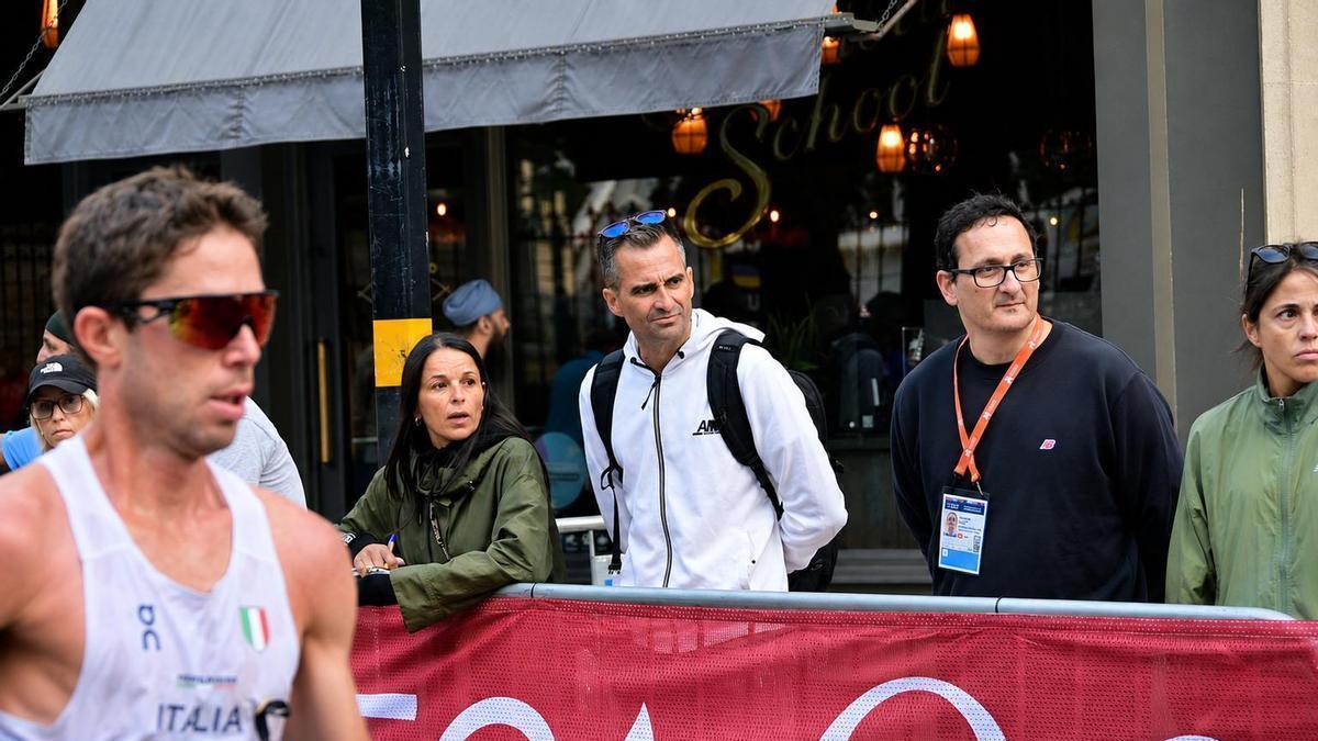 Luis Manuel Corchete, de blanco, el sábado pasado en Birmingham