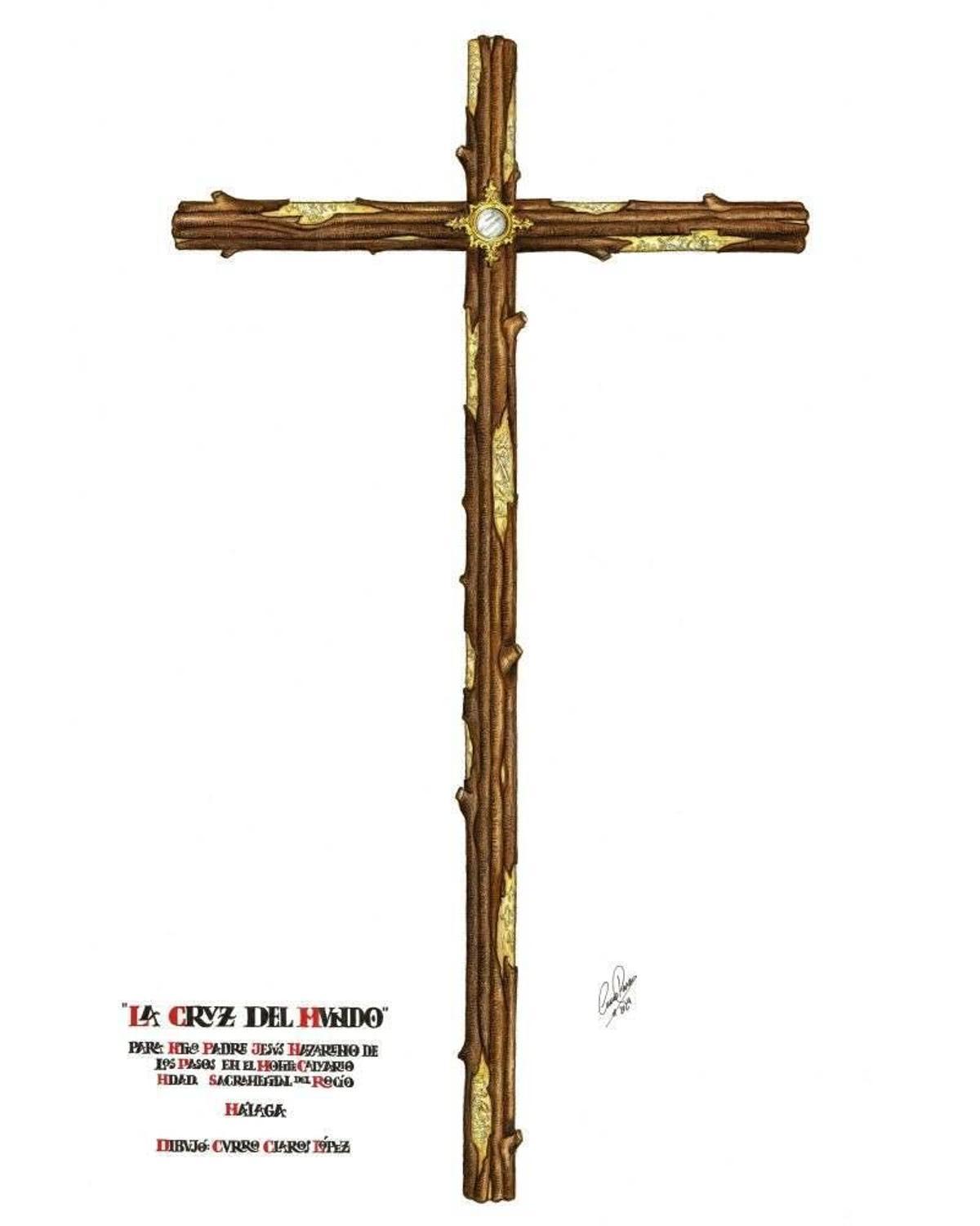 Proyecto de la 'Cruz del Mundo' diseñada por Curro Claros y que será un relicario peregrino que realizará la cofradía del Rocío por el L Aniversario de las hechuras del Nazareno de los Pasos en el Monte Calvario
