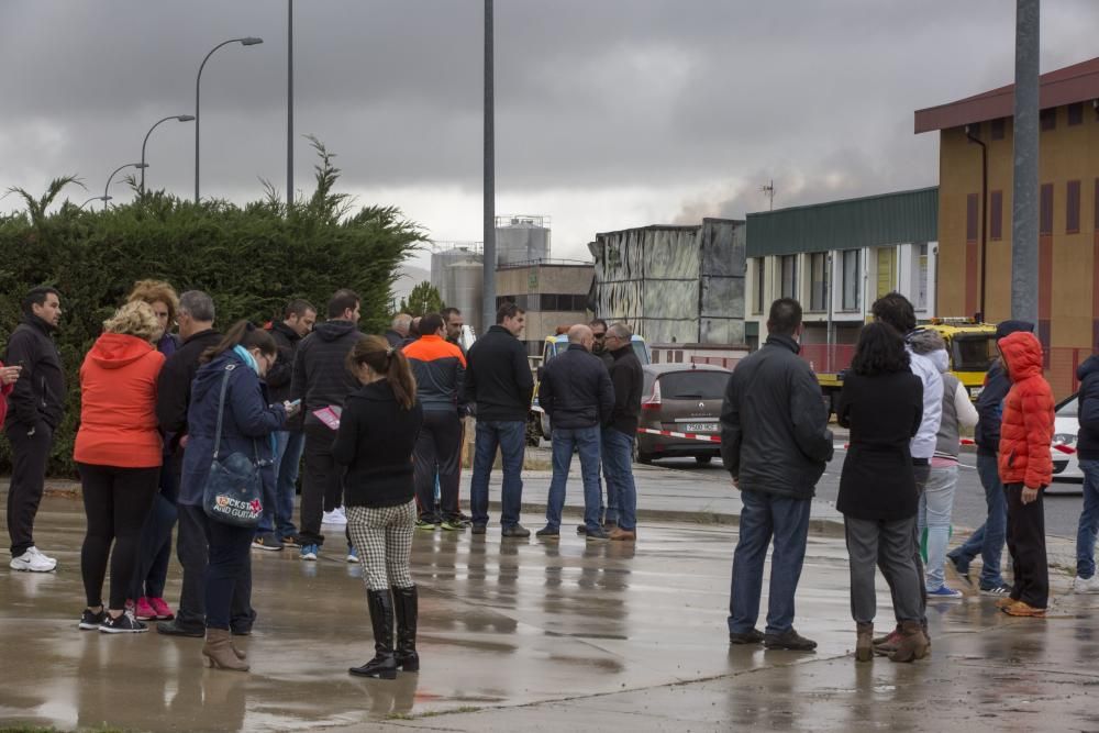 Una fábrica de Ávila, devorada por el fuego