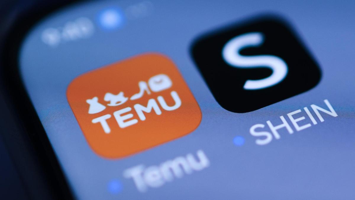 Las aplicaciones de Temu y Shein en un teléfono móvil
